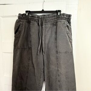 Aerie Dark Grey High Rise Pull On Wide Leg Pants Canvas XL